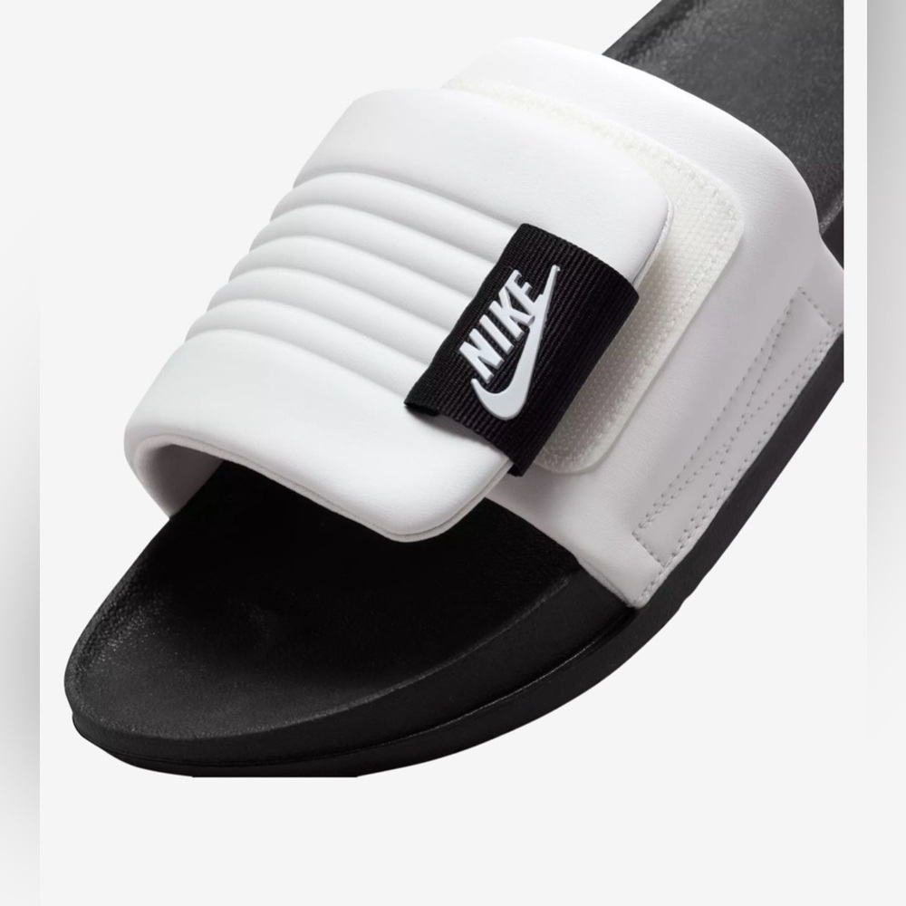Men's Nike Offcourt Adjust Slide in Summit White/ Black - Picture 3 of 5